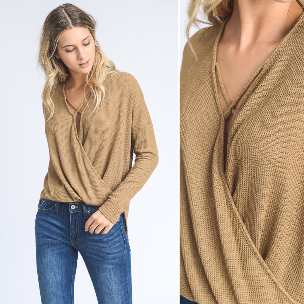 Tameless In The City Long Sleeve Waffle Knit Top